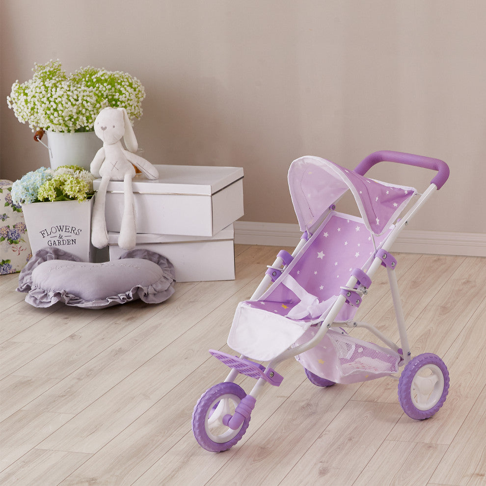 Baby Doll Jogging Stroller - Purple / Stars