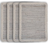 Bordered Light Gray Table Top Set, 1'1" X 1'7"