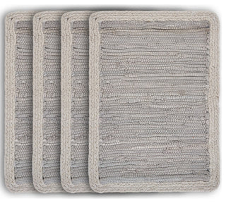 Bordered Light Gray Table Top Set, 1'1" X 1'7"