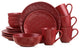 Stone Lain Sam Porcelain 16 Piece Dinnerware Set, Red