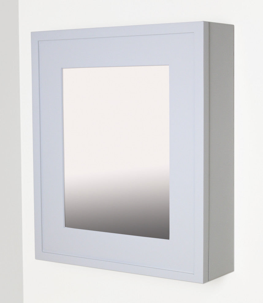 Wall Mount Mirrored Medicine Cabinet, Light Gray