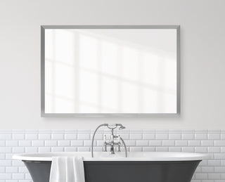 Ellis Framed Wall Mirror, Silver, 36"x42"