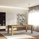 Indoor Hungaria Wire Brushed Wood Rectangular Dining Table