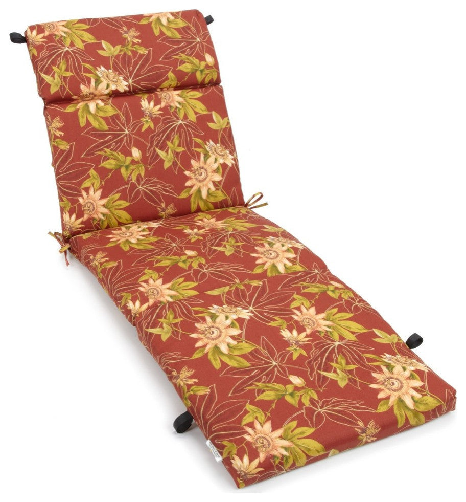 72" Outdoor Chaise Lounge Cushion, Passion Ruby