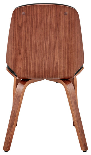 Brinley Black Faux Leather and Walnut Wood Dining Room Accent Chair