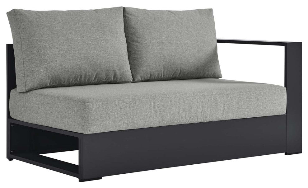Tahoe Outdoor Patio Powder-Coated Aluminum Modular Right-Facing Loveseat - Gray