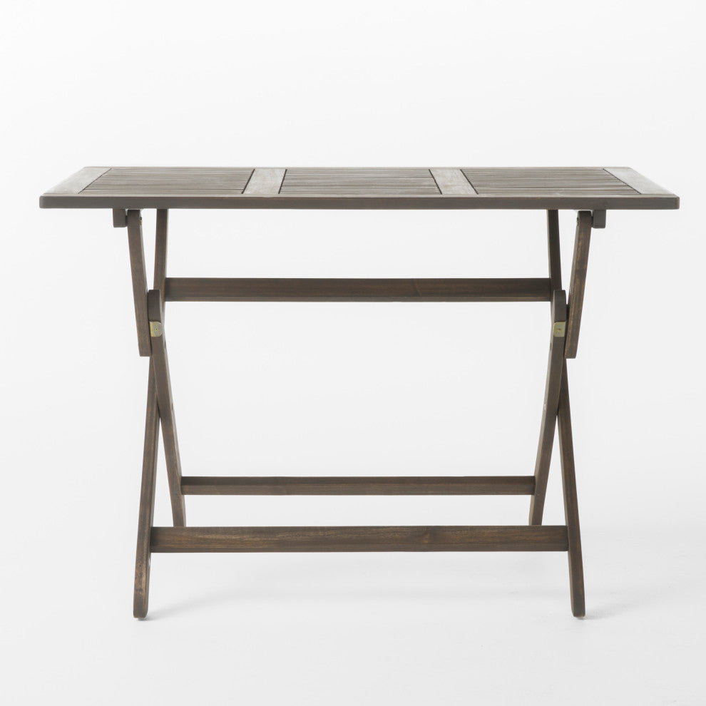 GDF Studio Vicaro Outdoor Acacia Wood Foldable Dining Set