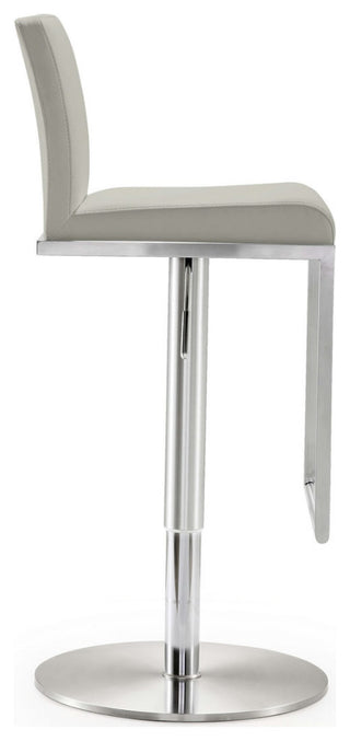 TOV Furniture Amalfi Light Grey Stainless Steel Barstool