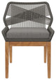 Wellspring Outdoor Patio Teak Wood Dining Chair, Gray Graphite