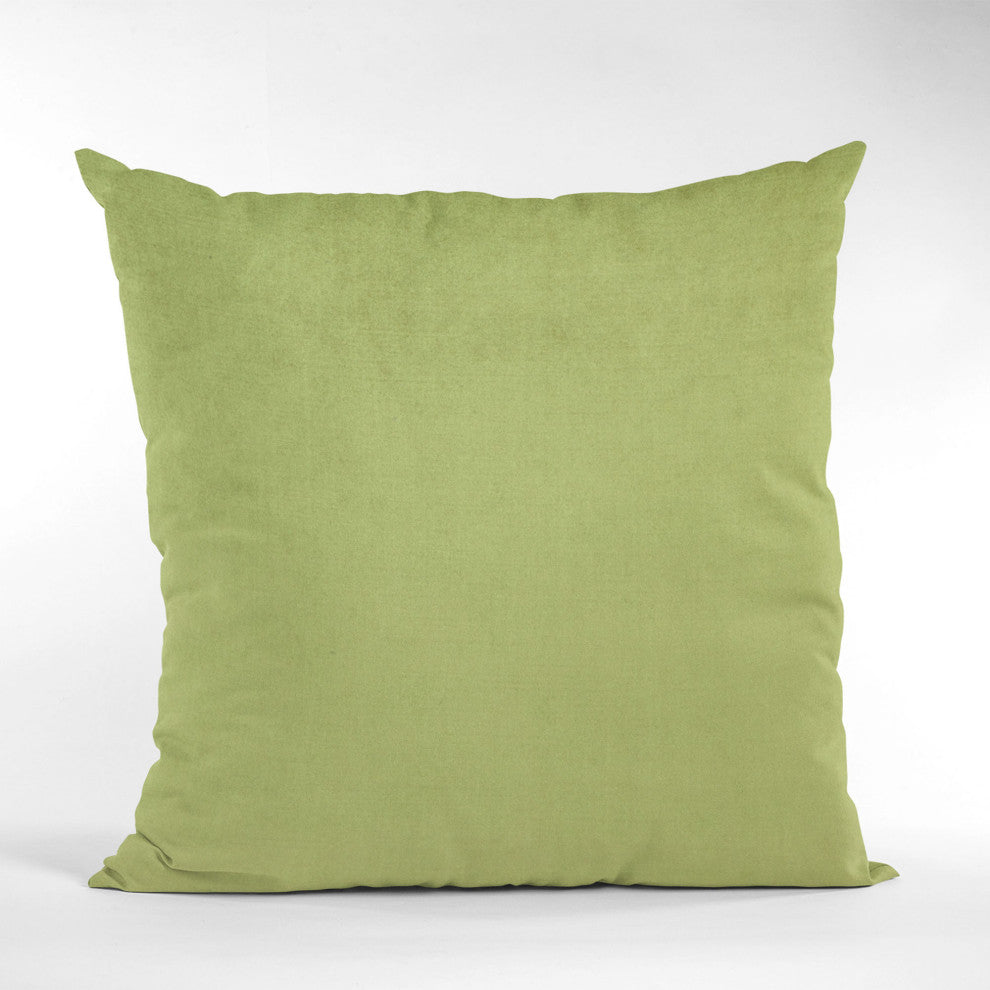 Lime Solid Shiny Velvet Luxury Throw Pillow, Double sided 16"x16"