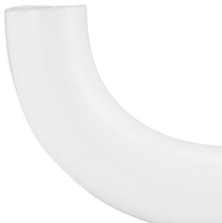 Ceramic 12"L Half Circle Vase, White