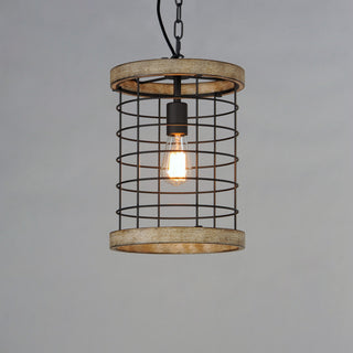 Maxim 12519 Homestead 10"W Cage Mini Pendant - Driftwood / Black