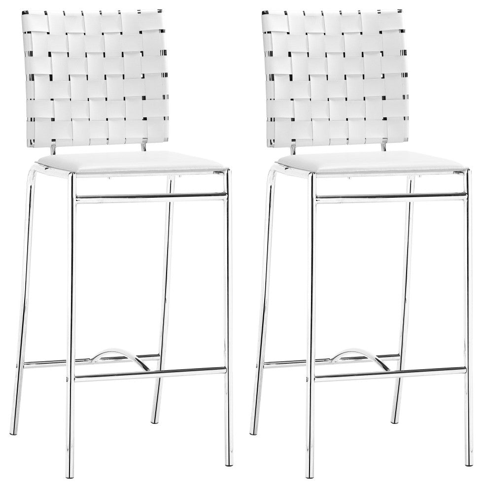 Criss Cross Counter Chair, White, Set of 2
