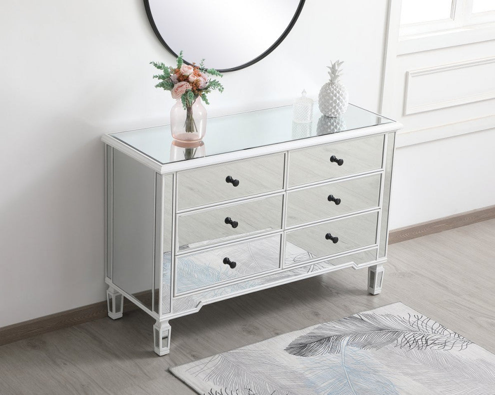 Calum 48" Mirrored Cabinet, Antique White