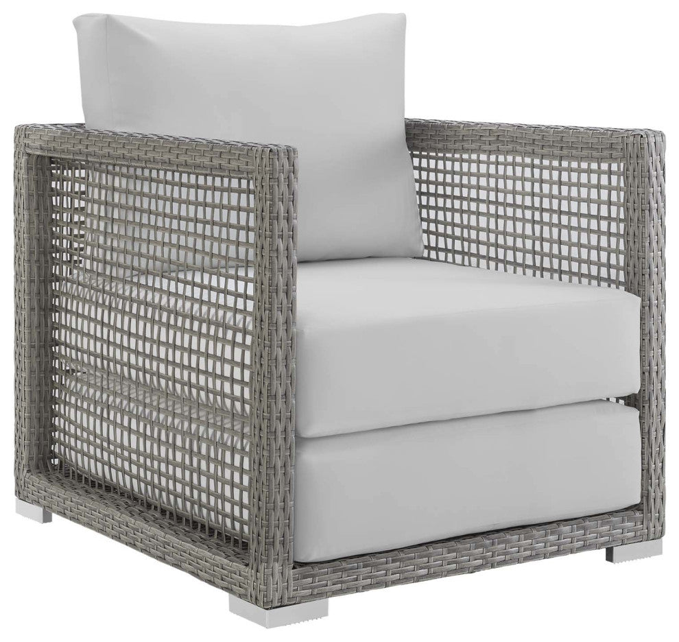 Maui 4 Piece Outdoor Patio Wicker Rattan Set, White