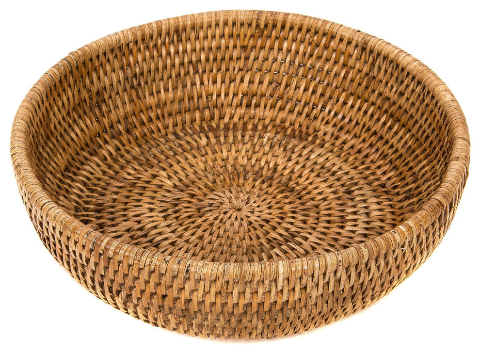Artifacts Rattan Rattan Everything Bowl, Honey Brown