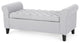 GDF Studio Keiko Contemporary Rolled Arm Storage Ottoman Bench, Light Gray/Gray