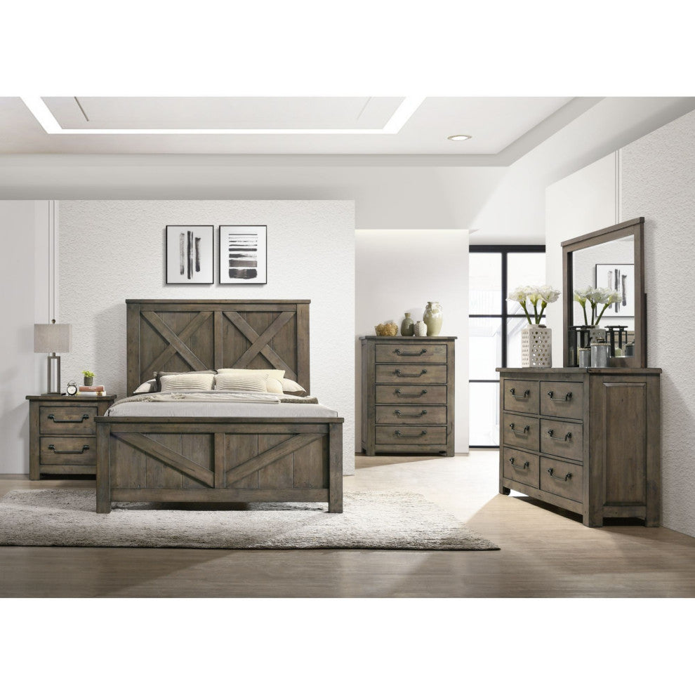 Picket House Furnishings Memphis Panel 3PC Bedroom Set in Grey