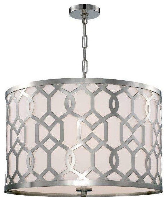 Libby Langdon for Crystorama Jennings 5 Light Polished Nickel Chandelier