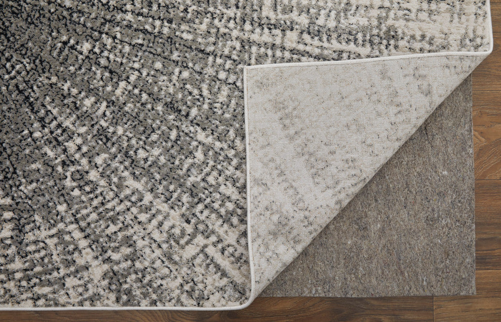 Orin Modern Abstract, Ivory/Gray/Blue, 8'x10' Area Rug