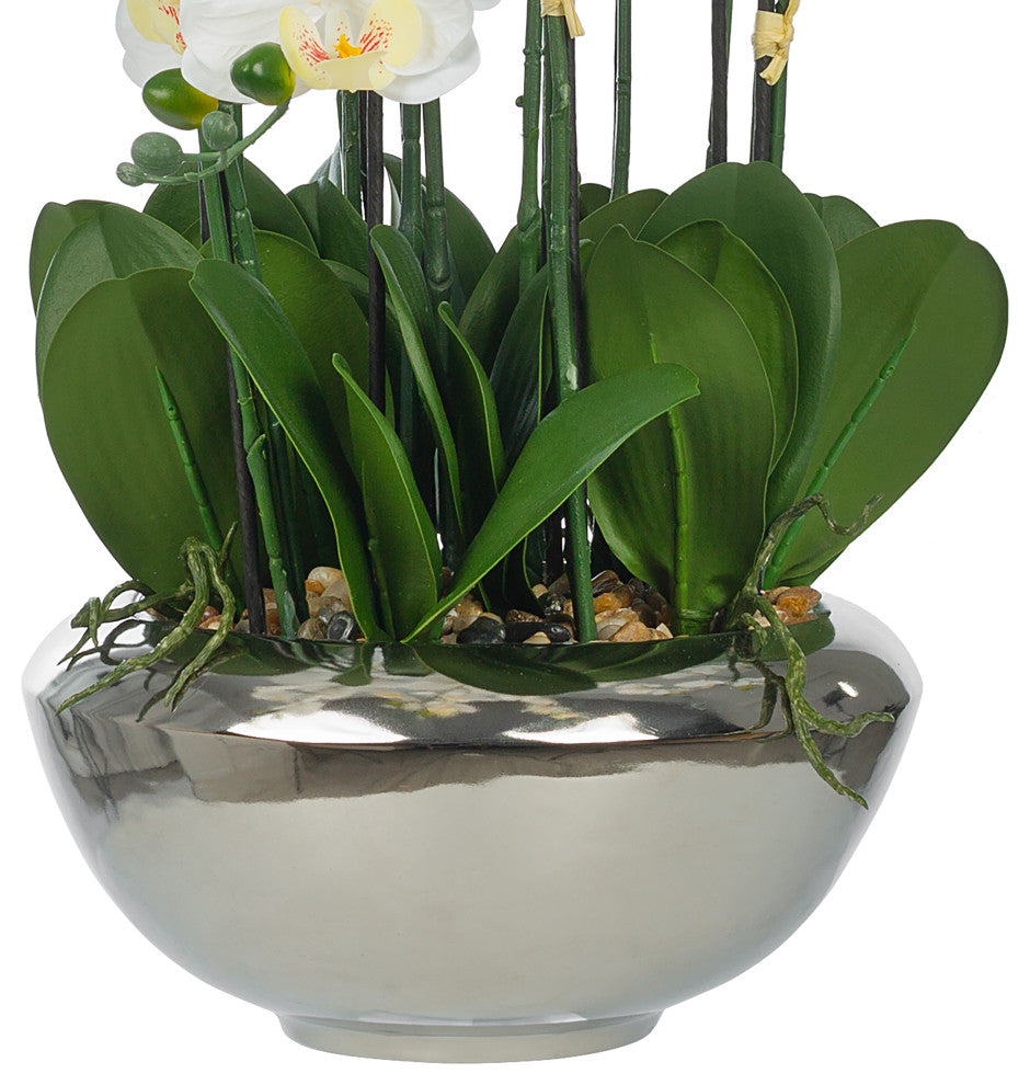 Plastic Phalaenopsis Orchids Floral Arrangement, Pot