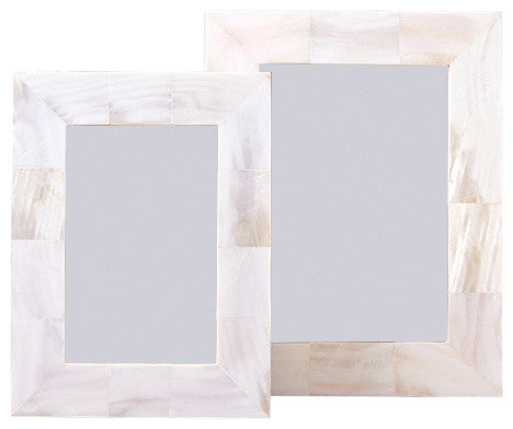 Tozai Pearly White Photo Frames in Gift Box, 2-Piece Set