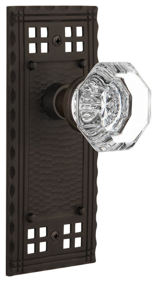 Double Craftsman Plate With Waldorf Knob, Oil-Rubbed Bronze