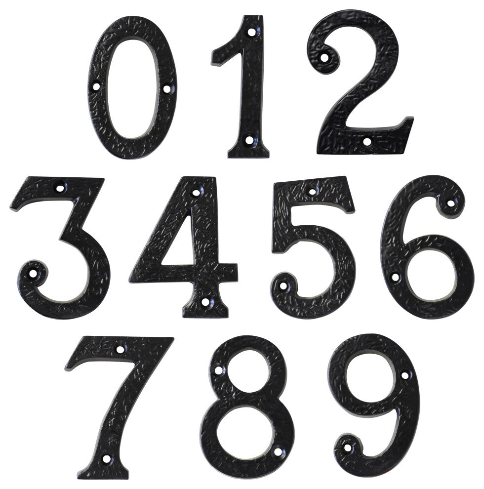 RCH Hardware Iron Rustic Country House Number, 3-Inch, Various Finishes, Black,