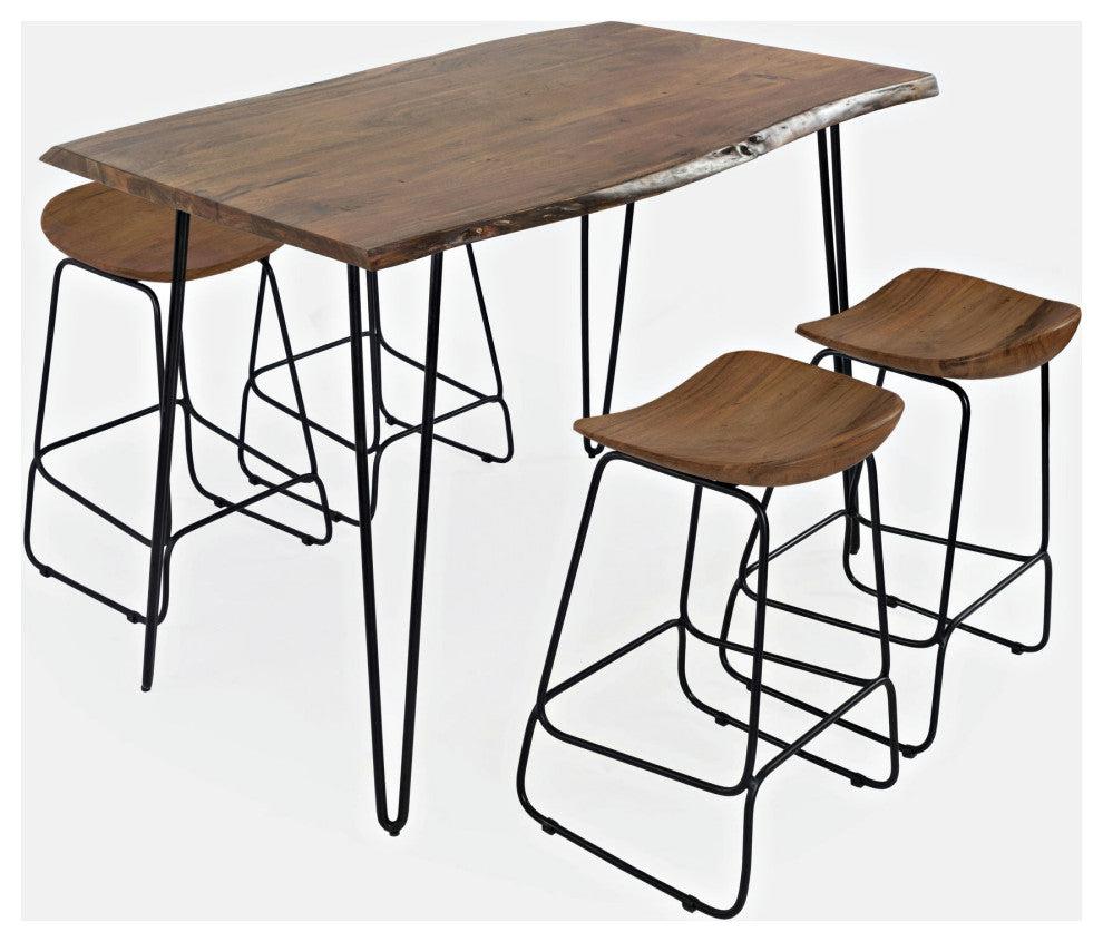 Nature's Edge 52" 5-Piece Counter Height Dining Set with Barstools - Chestnut