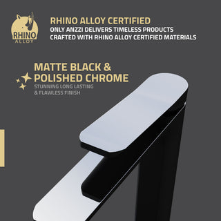1-Handle Bathroom Vessel Sink Faucet, Matte Black and Chrome