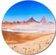 Beauty Lake And Volcano On Altiplano, Seascape Disc Metal Wall Art, 38"