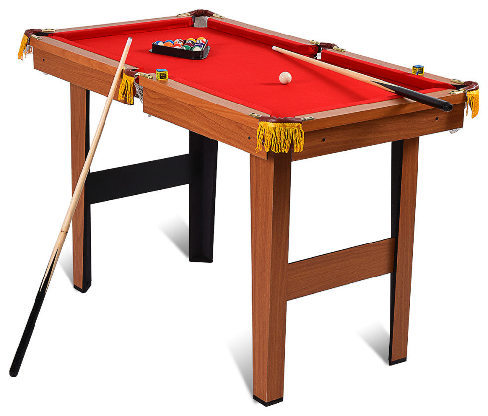 Costway 48'' Mini Table Top Pool Table Game Billiard Set Balls Indoor Sports