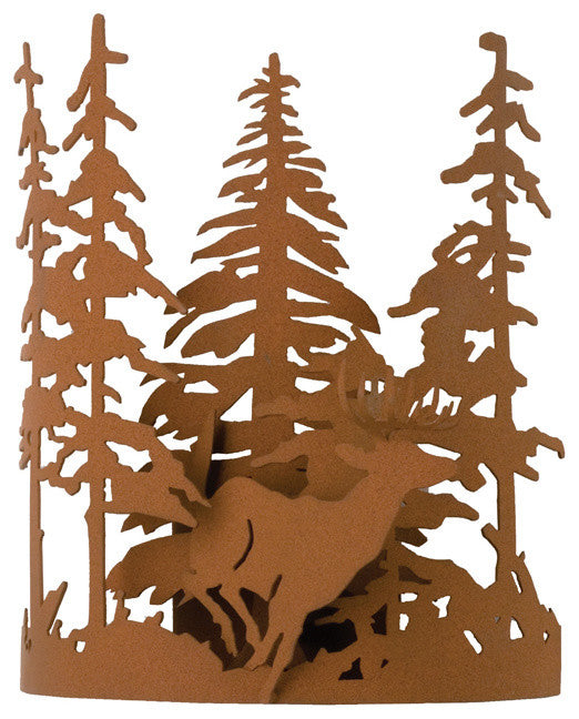 11"W Deer Through The Trees Wall Sconce