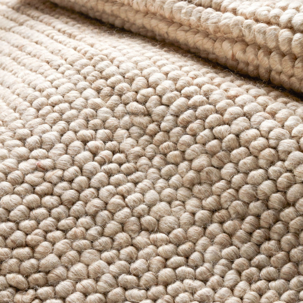 Dash & Albert Niels Latte Handwoven Wool/Viscose Rug, Natural, 8' x 10'