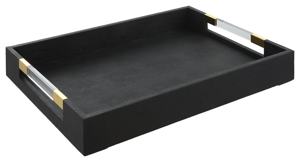 Uttermost 18059 Wessex Black Shagreen Tray