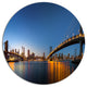 New York City Dusk Panorama, Cityscape Wall Disc Metal Wall Art, 38"