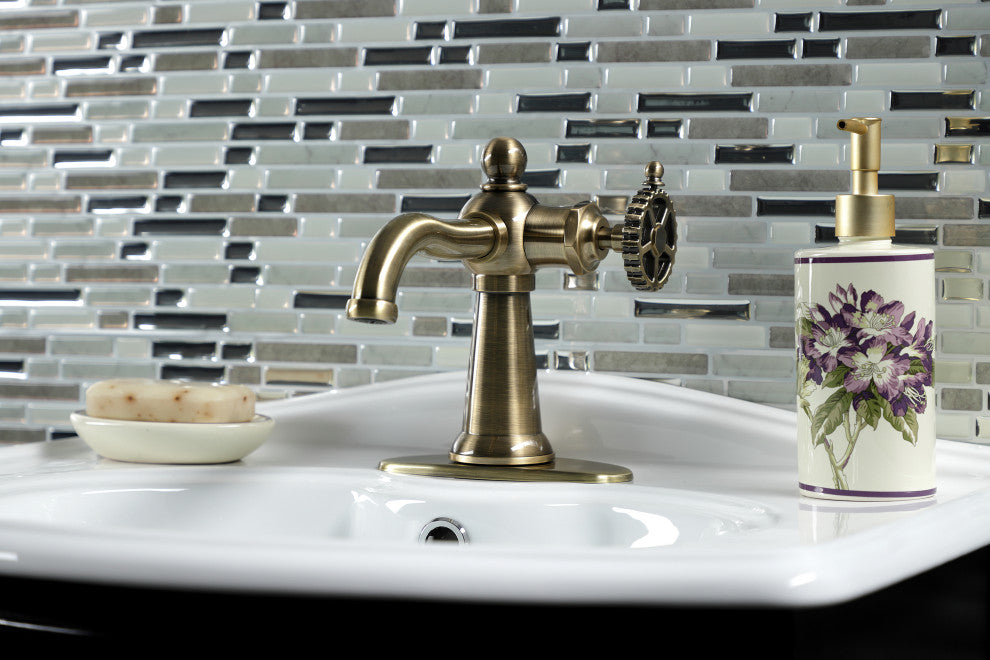 Kingston Brass KSD3543CG Single-Handle Bathroom Faucet, Push Pop-Up