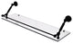 Dottingham 30" Floating Glass Shelf with Gallery Rail, Matte Black