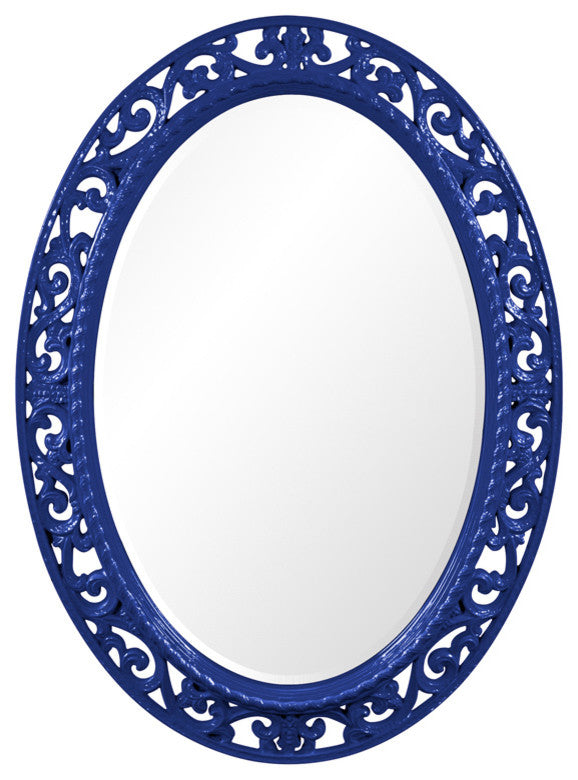 Suzanne Oval Mirror, Royal Blue