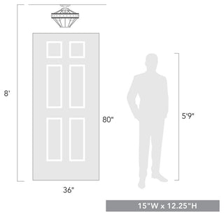 Golden Lighting 7856-SF Ferris 3 Light 15"W Semi-Flush Ceiling - Oyster