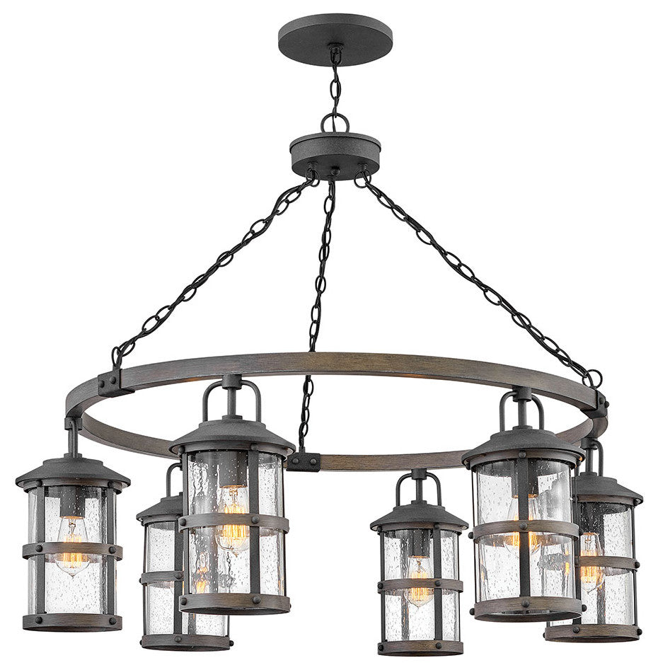 Lakehouse 6-Light Hanging Light, Aged Zinc