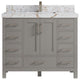 Malibu 42 Single Sink Bath Vanity in Elephant Skin Gray 2" Viola Gold