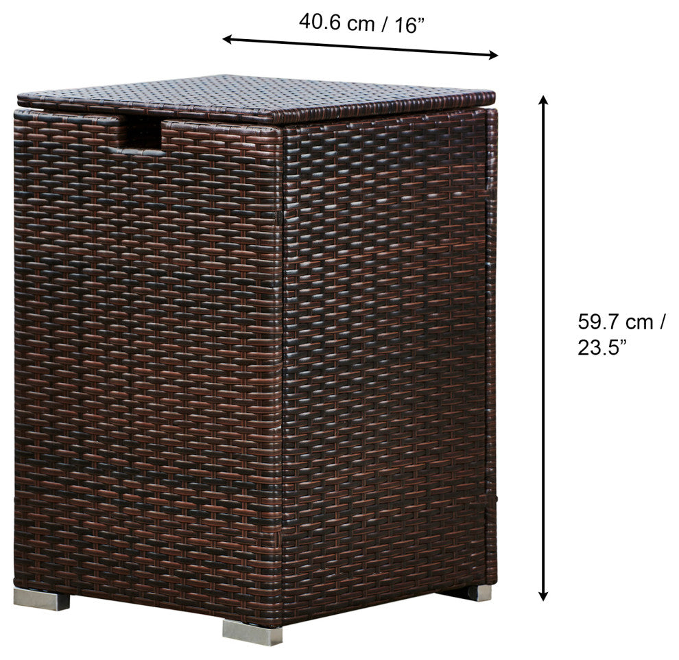 Patio Wicker Gas Tank Table Tank Cover Brown