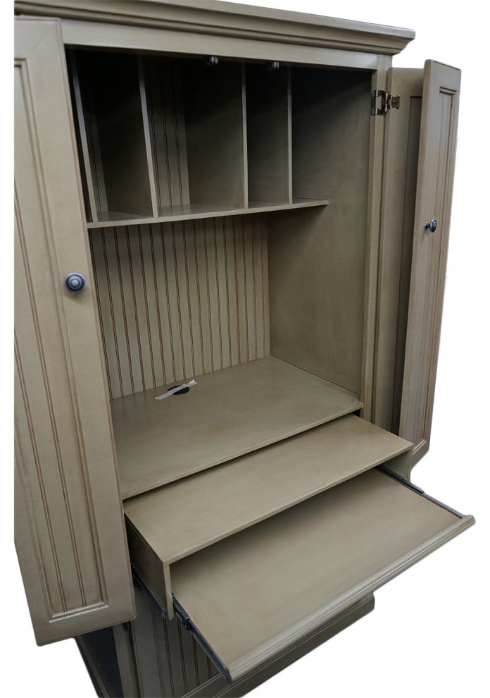 Eagle Furniture Coastal Computer Armoire Work Station, Autumn Sage