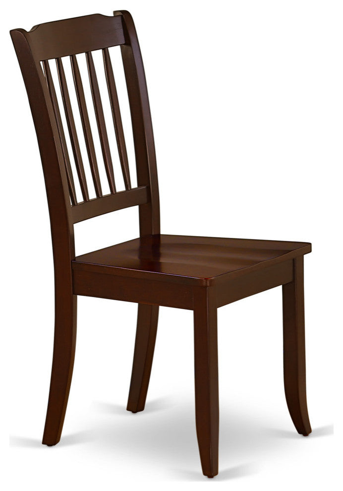 Hlda5-Mah-W 5Pc Round 42"Table And 4 Vertical Slatted Chairs