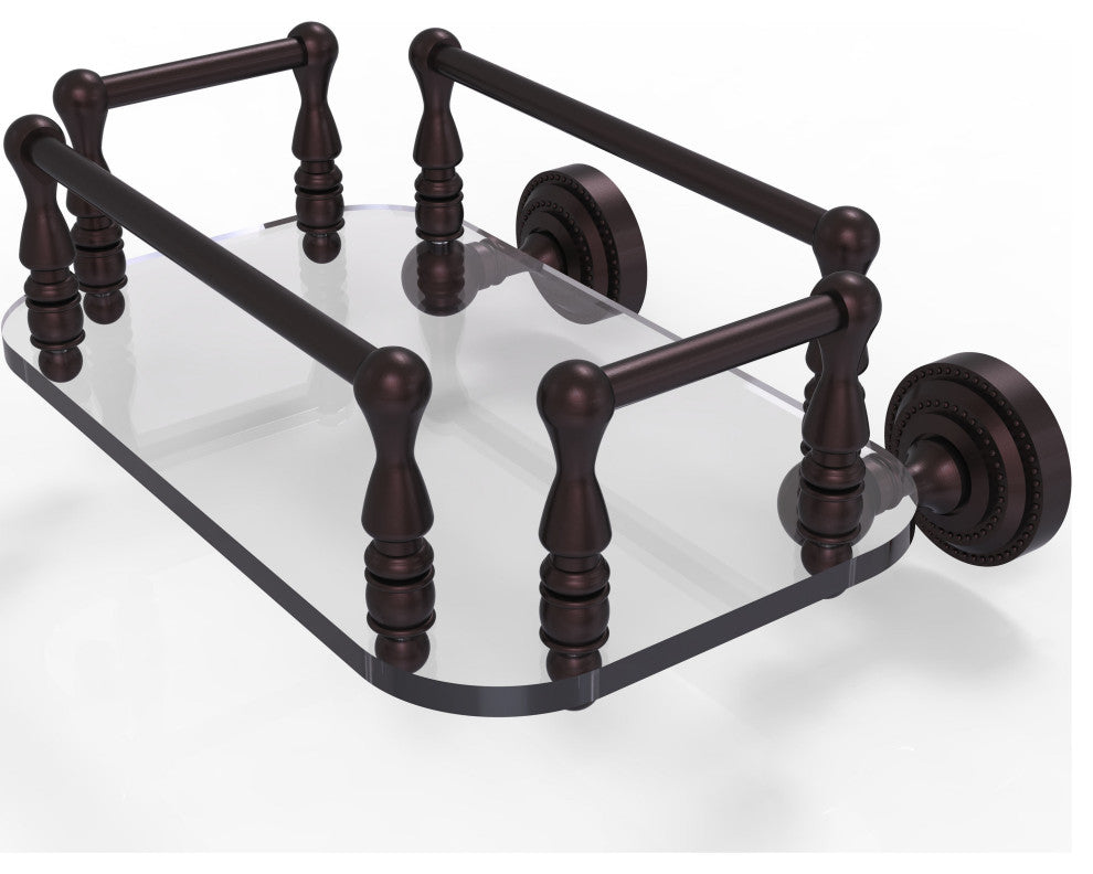 Dottingham Wall Mounted Glass Guest Towel Tray, Antique Bronze