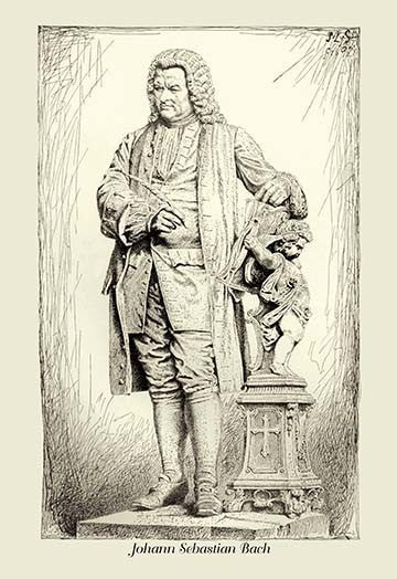 Johann Sebastian Bach - Gallery Wrapped Canvas Art 28" x 42"