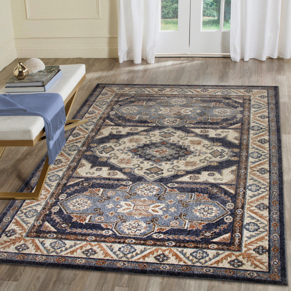 Ariana Floral Medallion Indoor Rug Blue 6'6"x9'4"