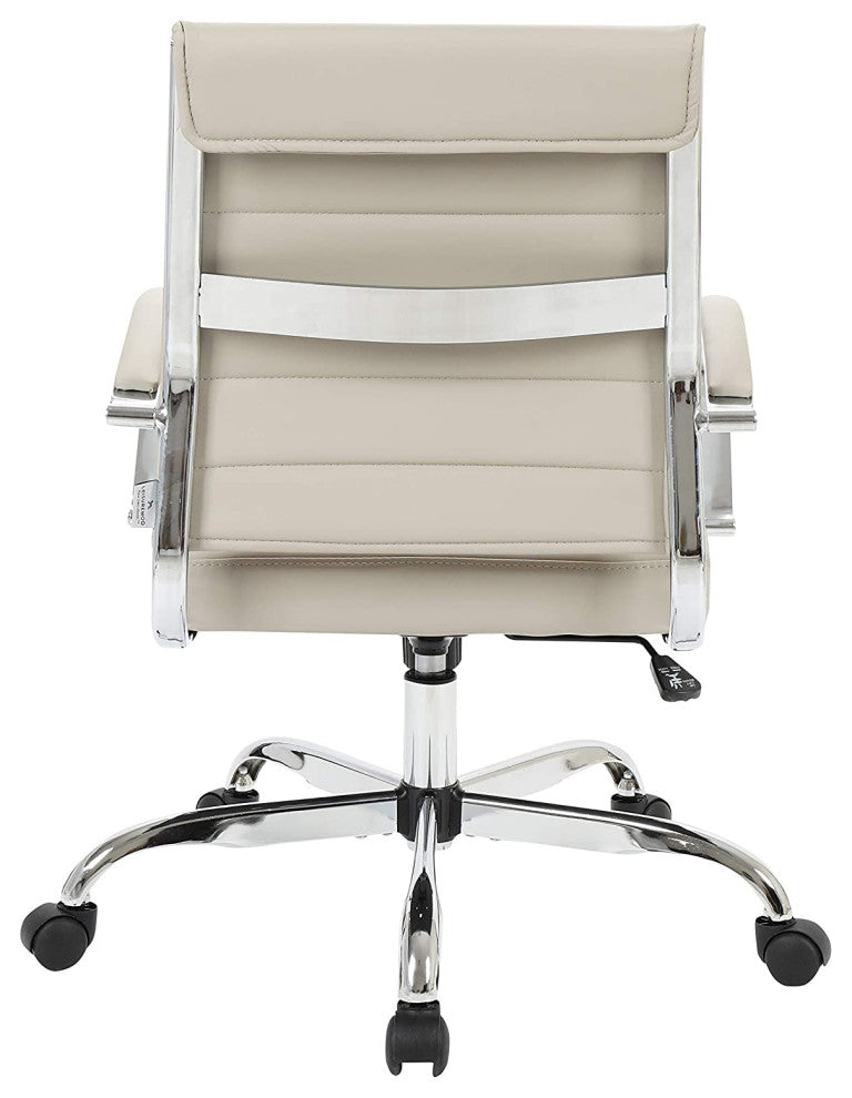 LeisureMod Benmar Leather Office Chair Tan