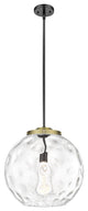 Athens Water Glass Pendant, Black Antique Brass, Clear Water Glass